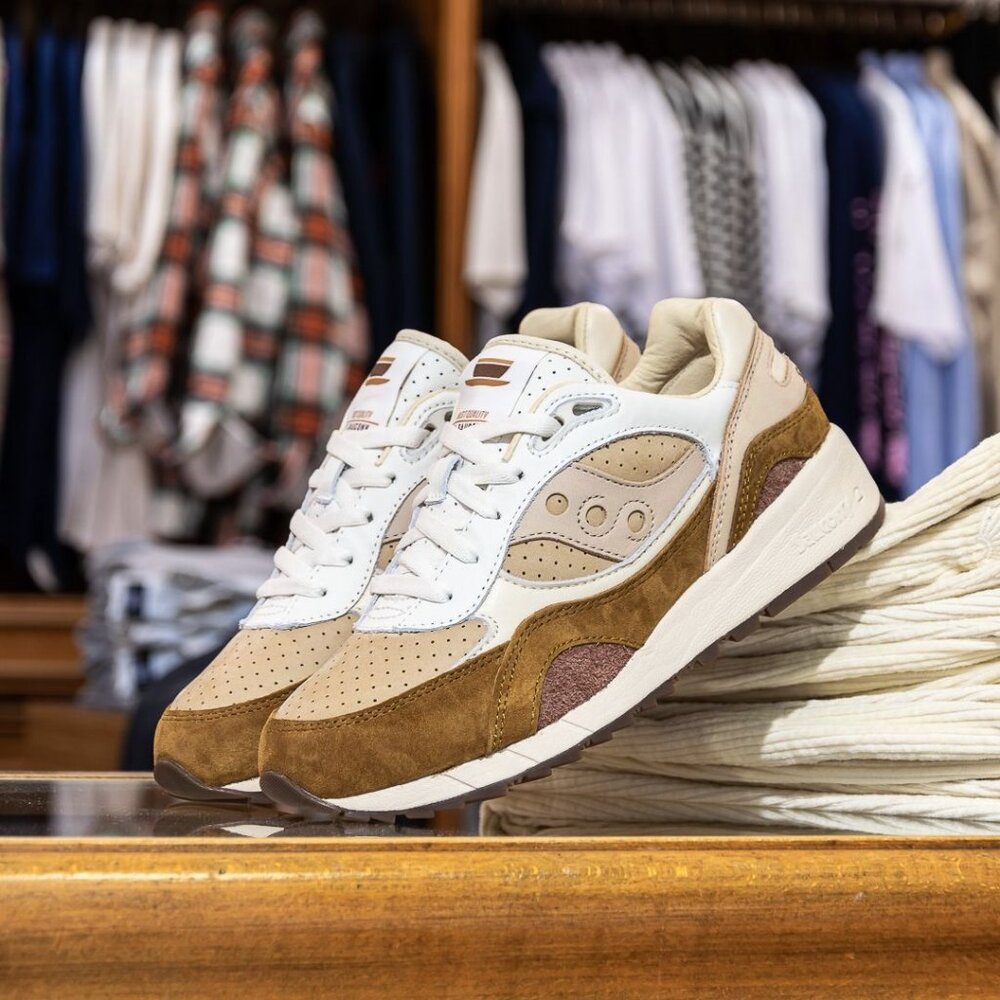 Saucony Women's Athletic Sneakers in White and Brown